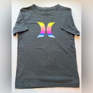 Hurley Boys Black Tee with Vibrant Logo